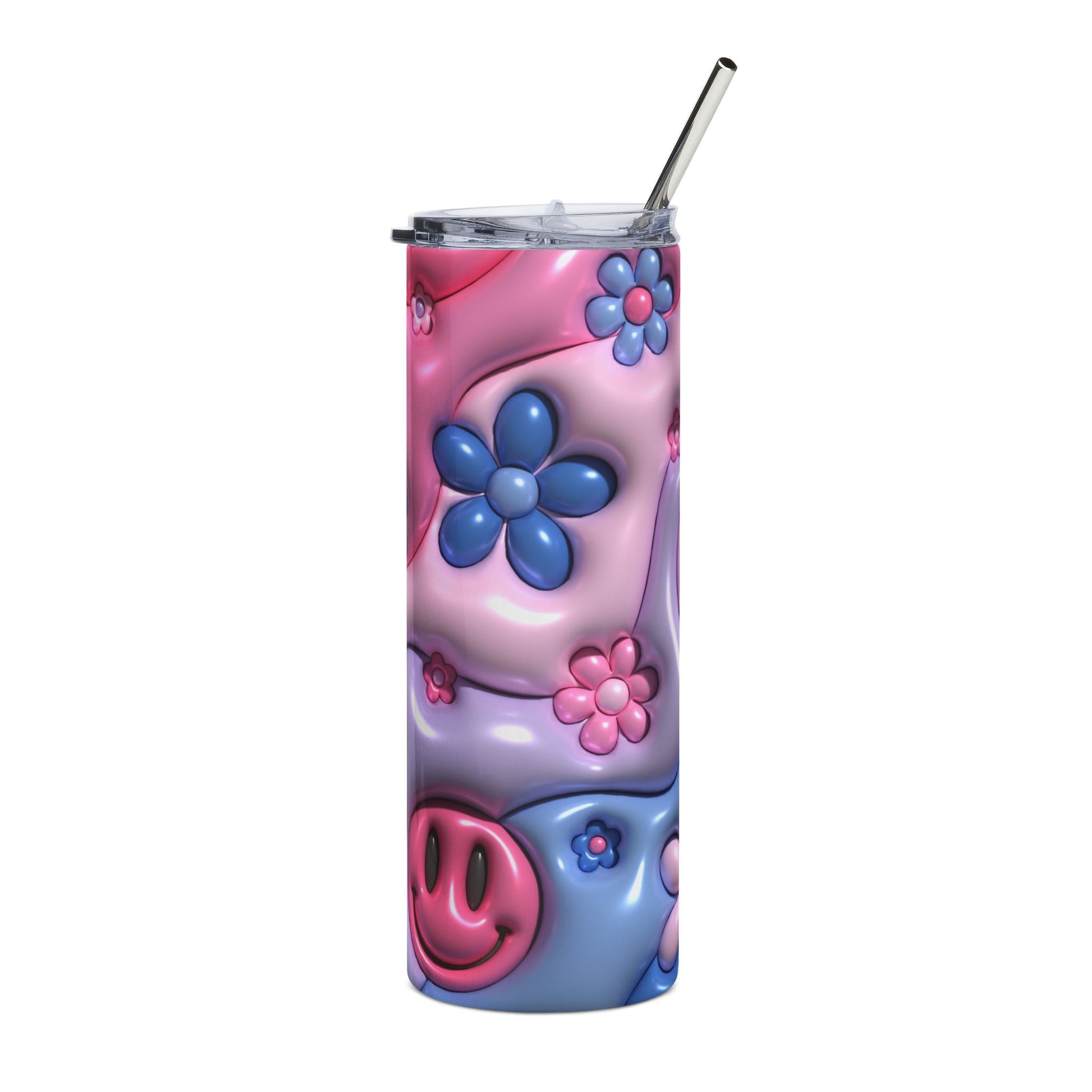 Colorful Smiley Flower Tumbler | 20oz Stainless Steel - VYBE