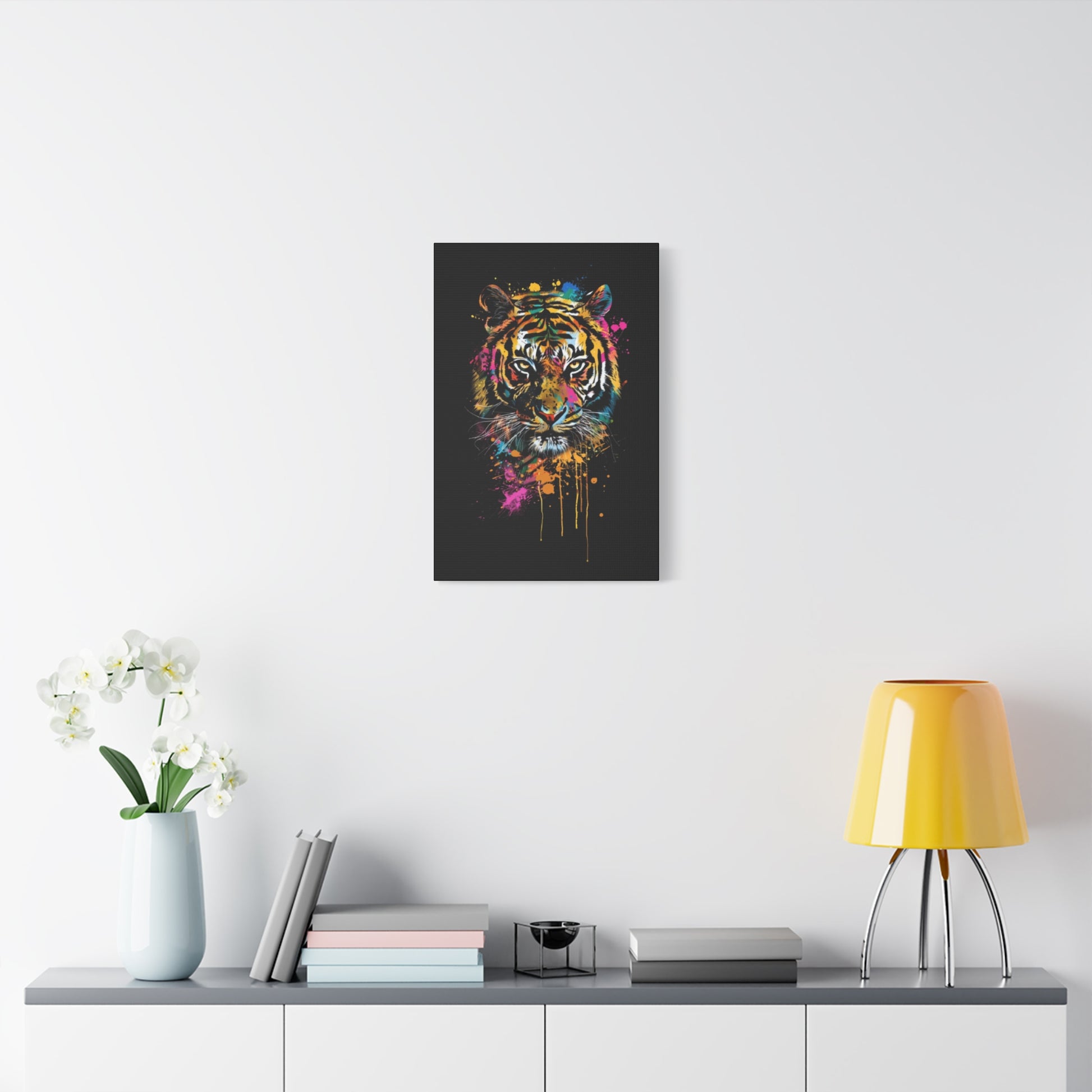 Neon Tiger Canvas Art, Colorful Wall Décor, Modern Home Decor, Wildlife Art, Gift for Animal Lovers - VYBE Shop