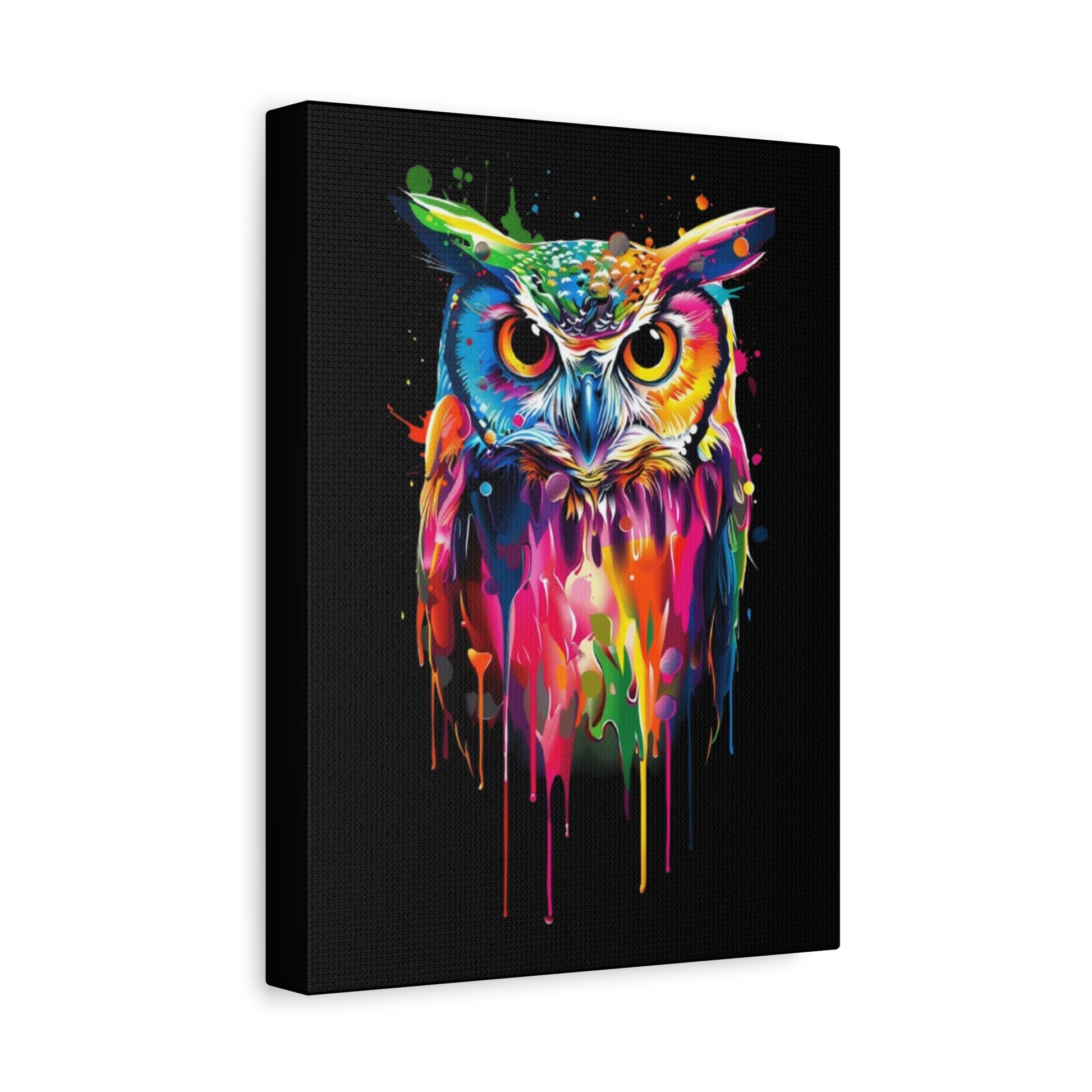 Neon Owl Matte Canvas Framed Print - VYBE Shop