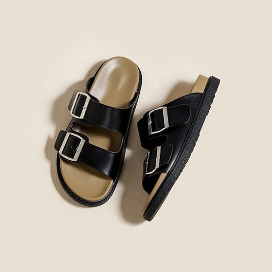 Thick-soled flip-flops Sandals with belt - VYBE
