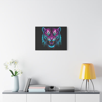 Neon Tiger Canvas Art, Wall Decor, Colorful Animal Artwork, Home Interior, Gift for Animal Lovers, Unique Wall Hanging - VYBE Shop