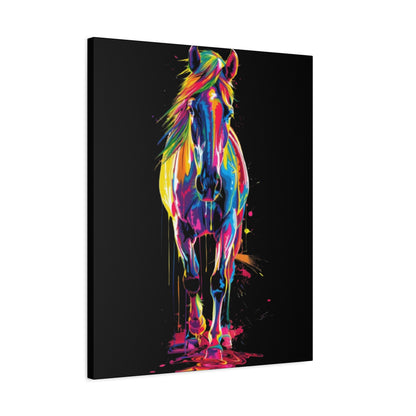 Neon Horse Canvas Art Print, Colorful Wall Decor for Animal Lovers, Horse Lover Gift, Equine Home Decor, Art for Kids Room - VYBE Shop