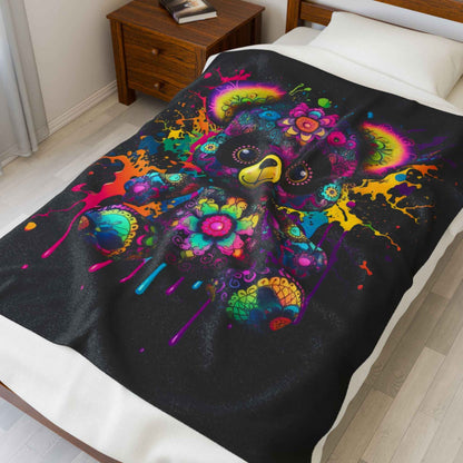 Colorful Bear Plush Blanket
