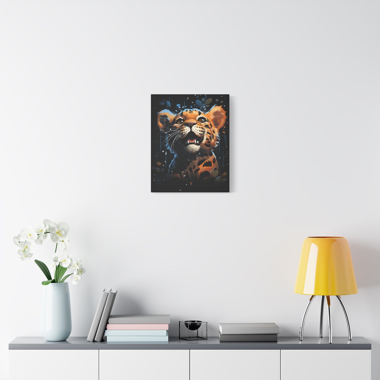 Whimsical Canvas Art, Cute Leopard Wall Decor, Animal Lover Gift, Kids Room Wall Art, Safari Theme Decor - VYBE Shop