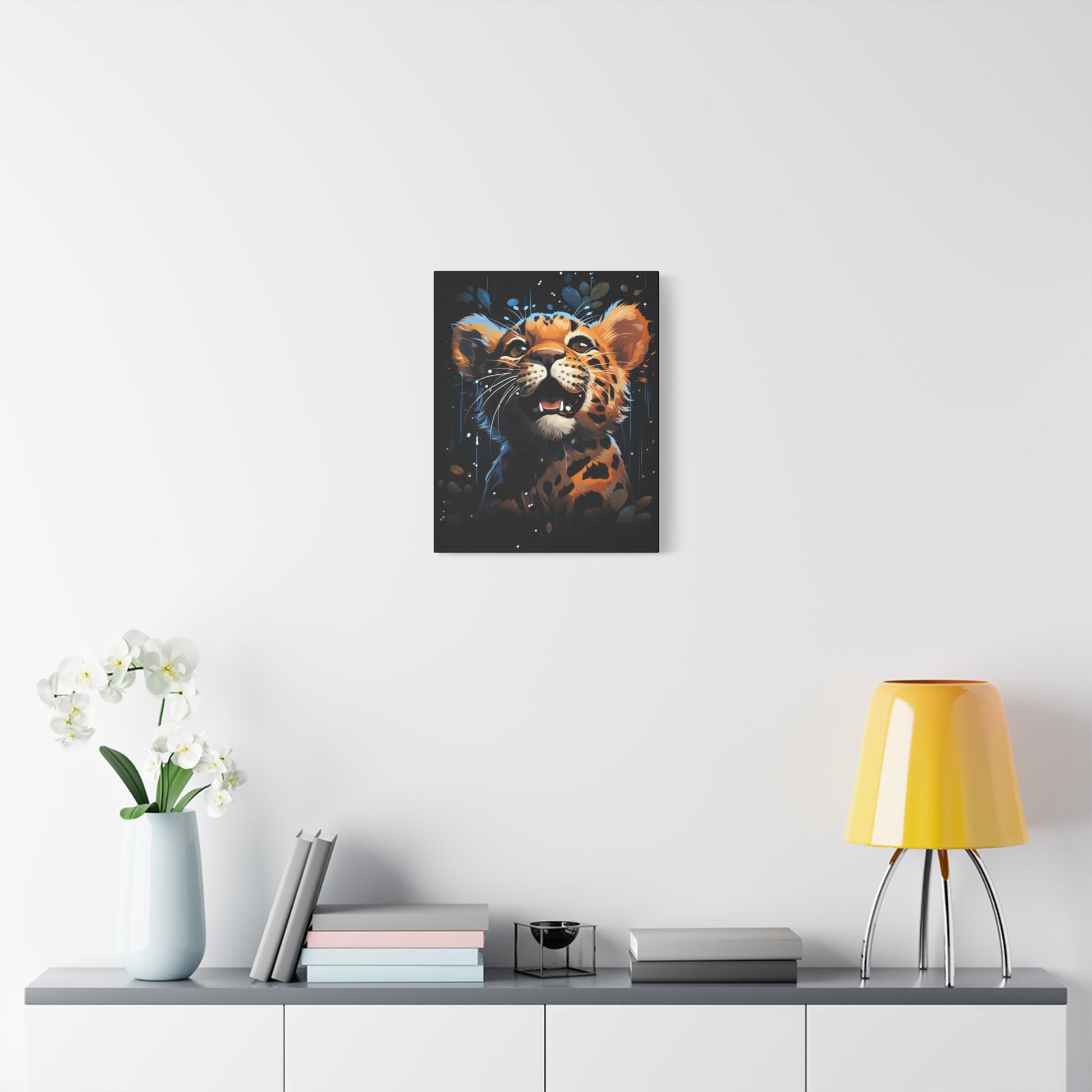 Whimsical Canvas Art, Cute Leopard Wall Decor, Animal Lover Gift, Kids Room Wall Art, Safari Theme Decor - VYBE Shop