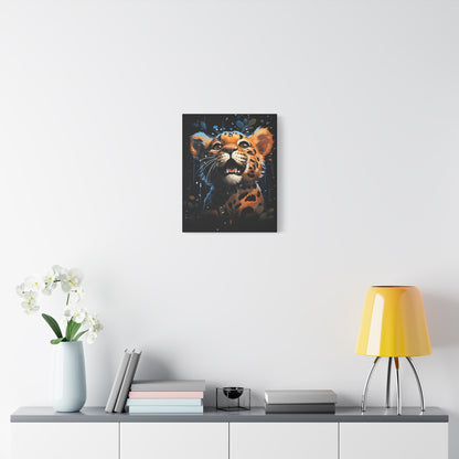 Whimsical Canvas Art, Cute Leopard Wall Decor, Animal Lover Gift, Kids Room Wall Art, Safari Theme Decor - VYBE Shop
