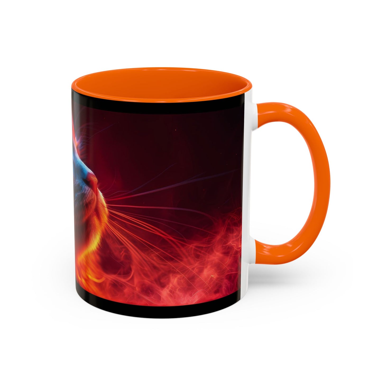 Cosmic Cat Coffee Mug - Vibrant Colorful Design, Cat Lover Gift, Unique Accented Mug, Pet Owner Gift, Cosmic Art Drinkware - VYBE