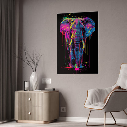 Vibrant Elephant Art Poster for Stunning Glossy Wall Decor - VYBE Shop