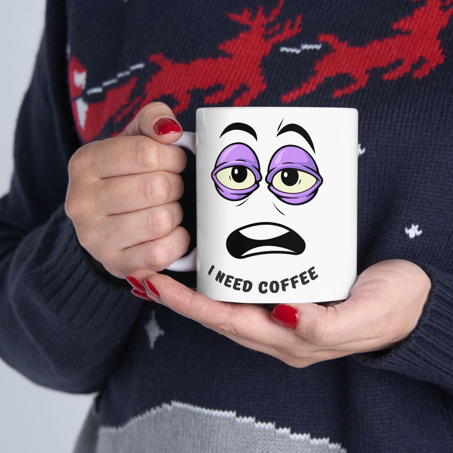 Funny Coffee Mug, I Need Coffee Cup, Gift for Coffee Lovers, Office Mug, Unique Ceramic Mug, Humorous Coffee Cup - VYBE Shop