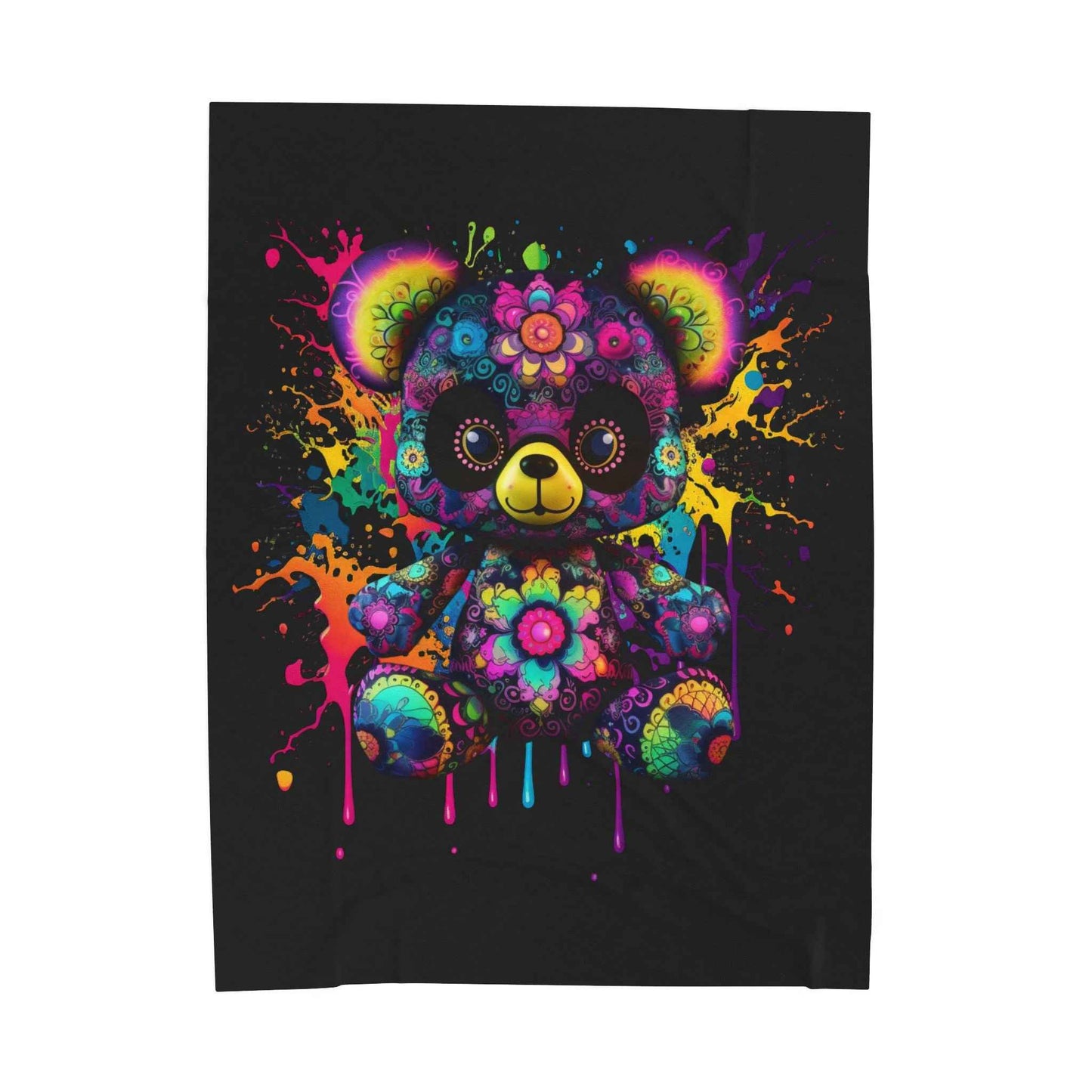 Colorful Bear Plush Blanket