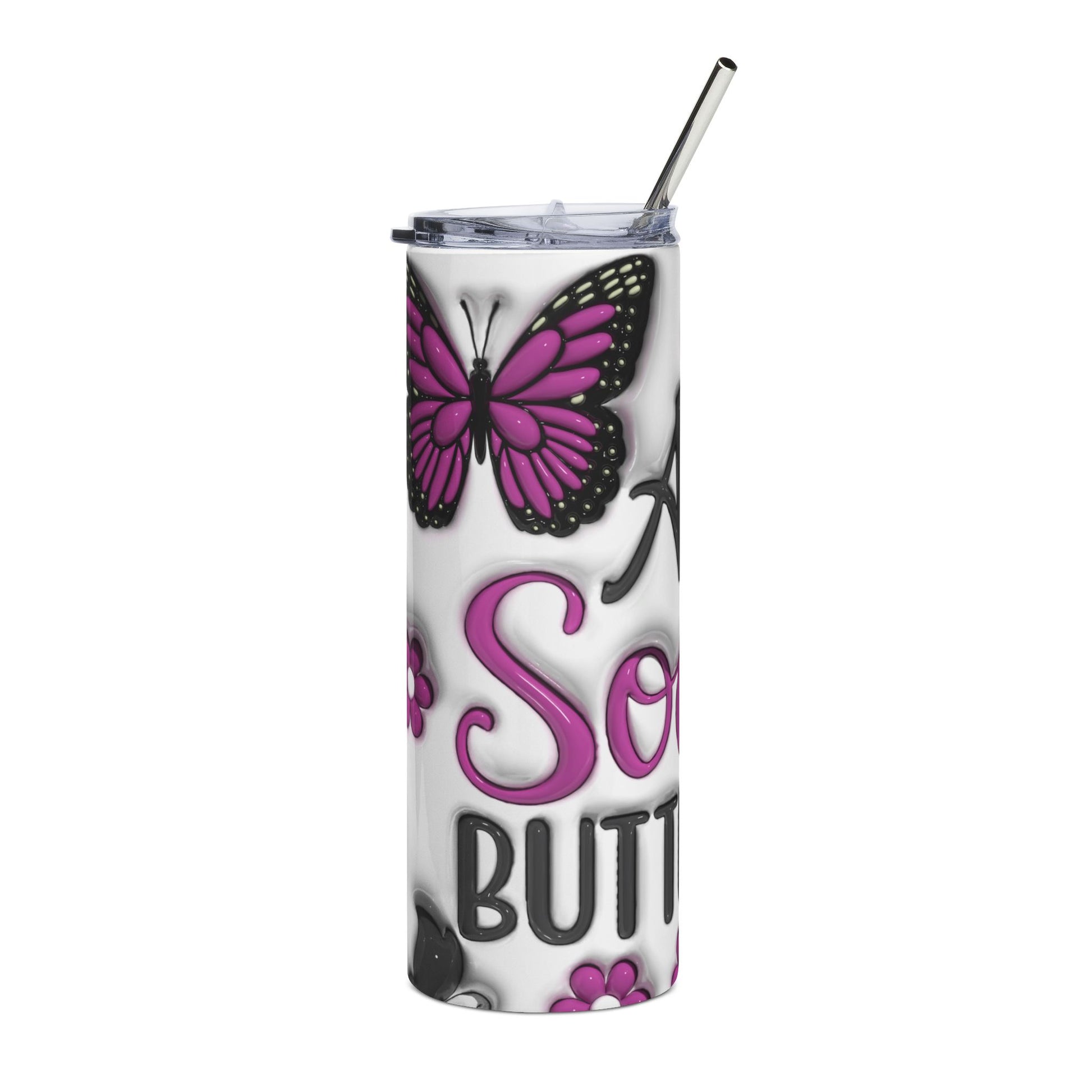 Anti Social Butterfly Stainless Steel Tumbler, 20oz - VYBE