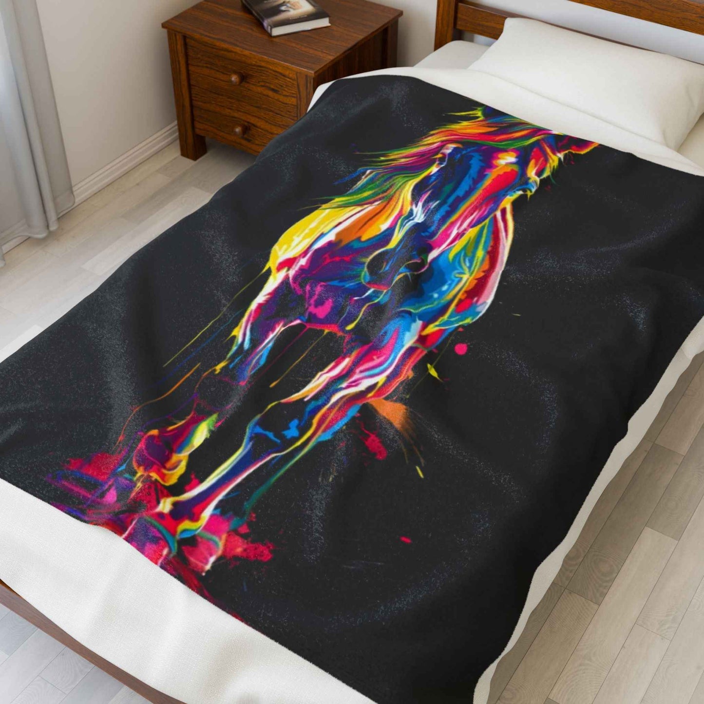 Vibrant Horse Plush Blanket for Cozy Comfort and Style
