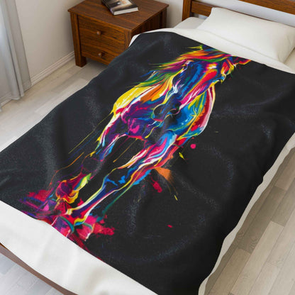 Vibrant Horse Plush Blanket for Cozy Comfort and Style