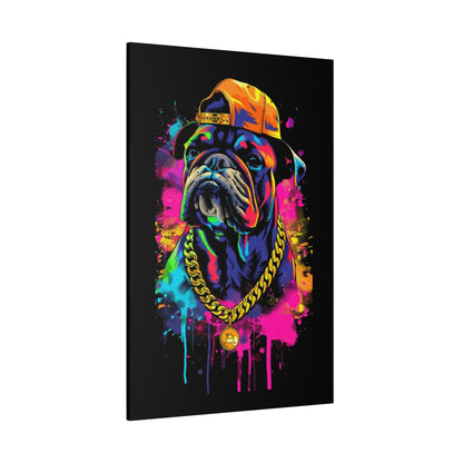 Vibrant Dog In Chain Canvas Print - VYBE Shop