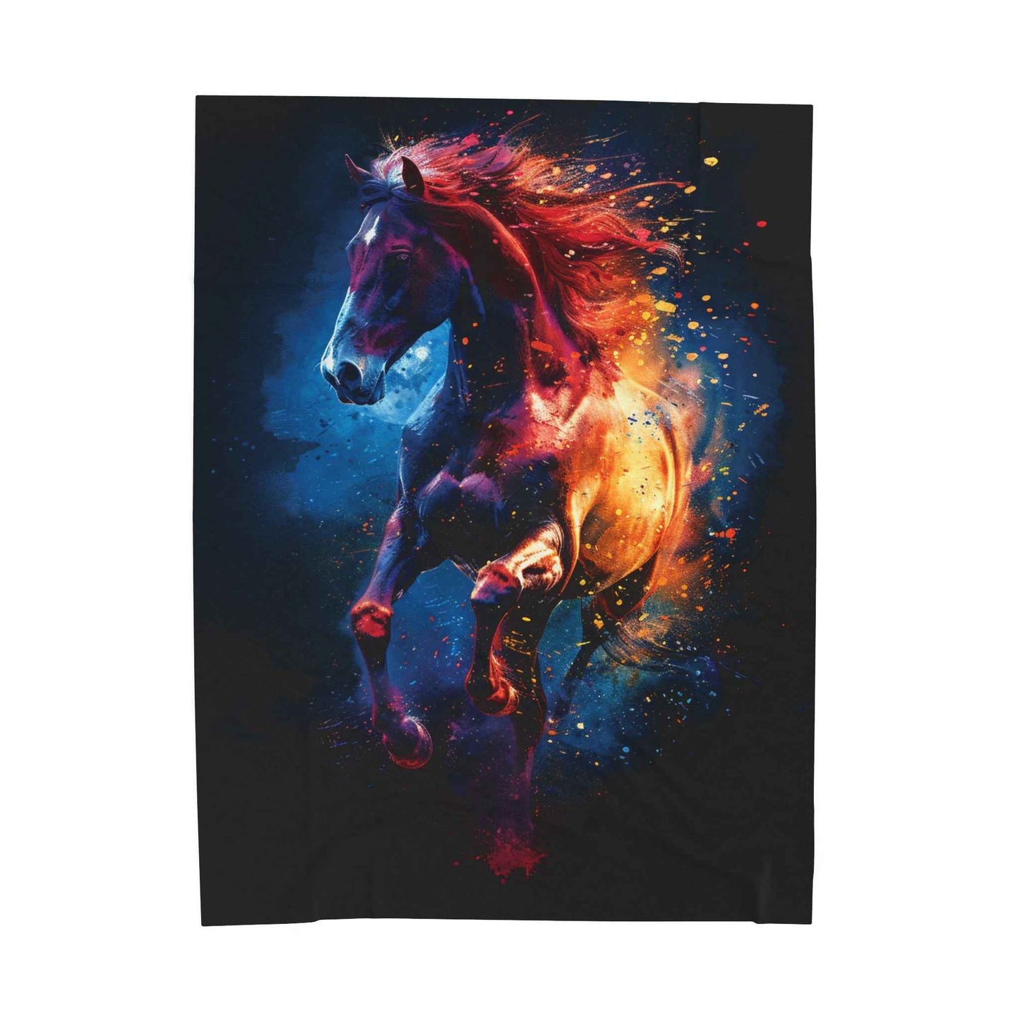 Vibrant Horse Art Blanket