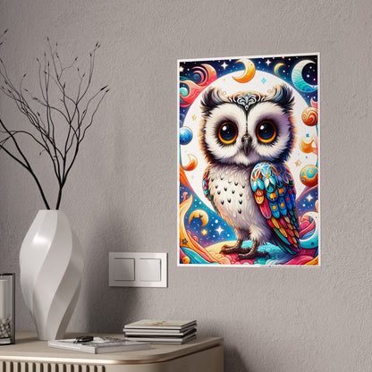 Vibrant Owl Art Poster, Colorful Wall Decor - VYBE Shop