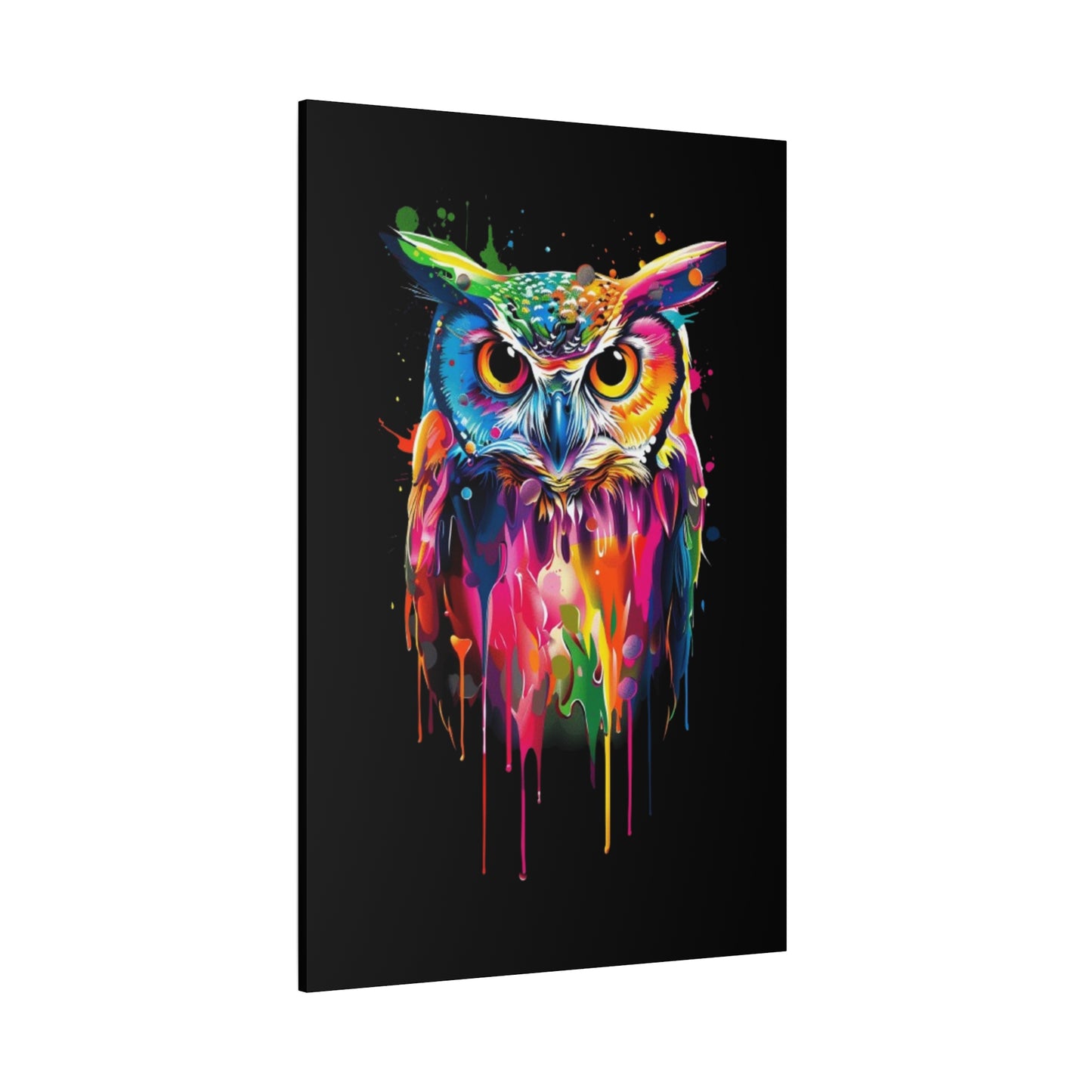 Neon Owl Matte Canvas Framed Print - VYBE Shop