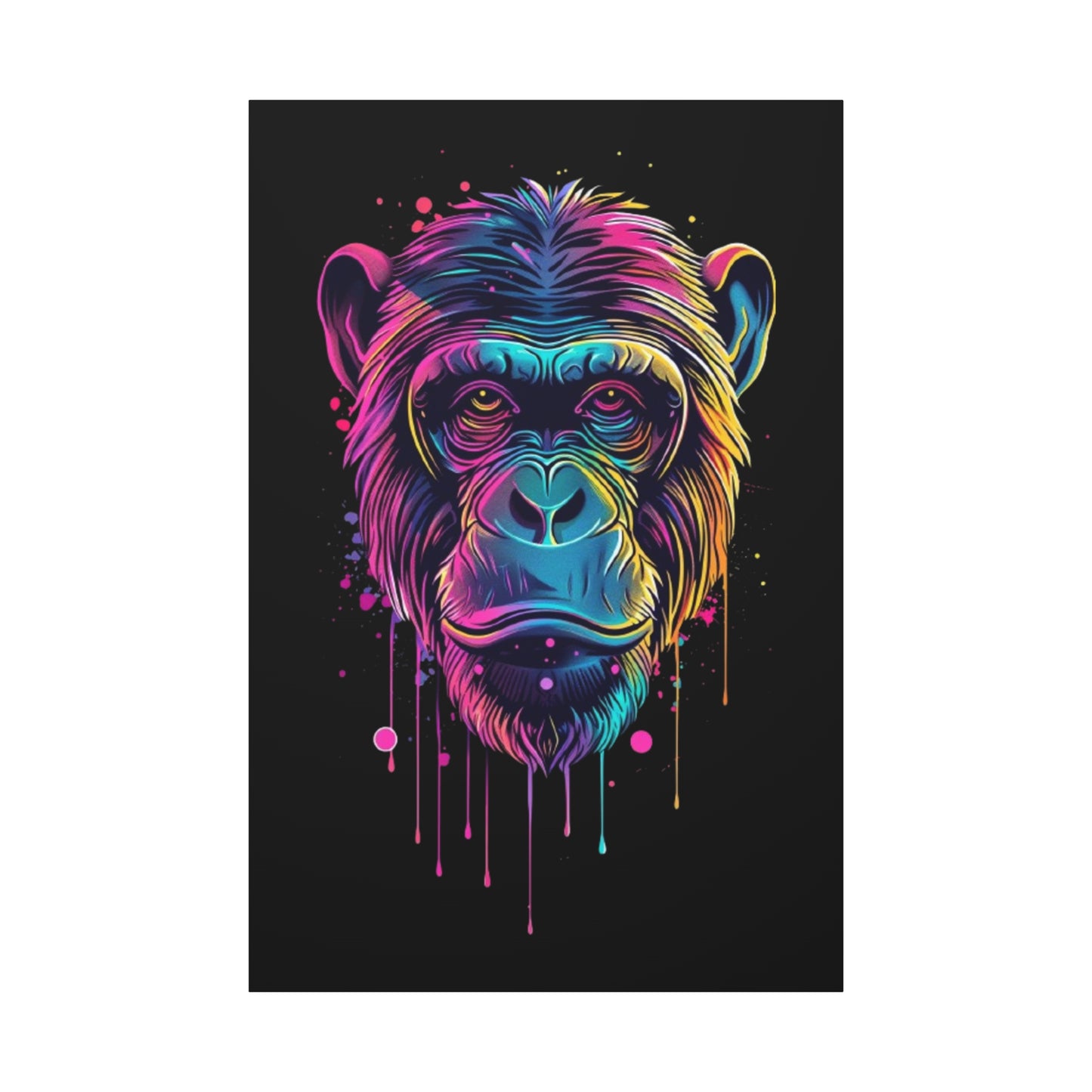 Colorful Monkey Canvas Art, Wall Decor, Animal Lover Gift, Gamer Room Design, Colorful Home Decoration - VYBE Shop