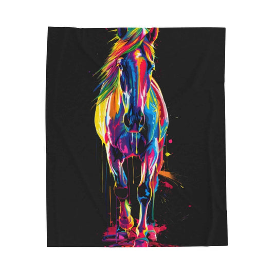 Vibrant Horse Plush Blanket for Cozy Comfort and Style