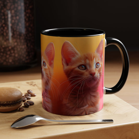 Kitty Cat Accent Coffee Mug - Perfect Gift for Cat Lovers, Cute Pet Mug for Cat Moms, Unique Feline Themed Kitchenware - VYBE