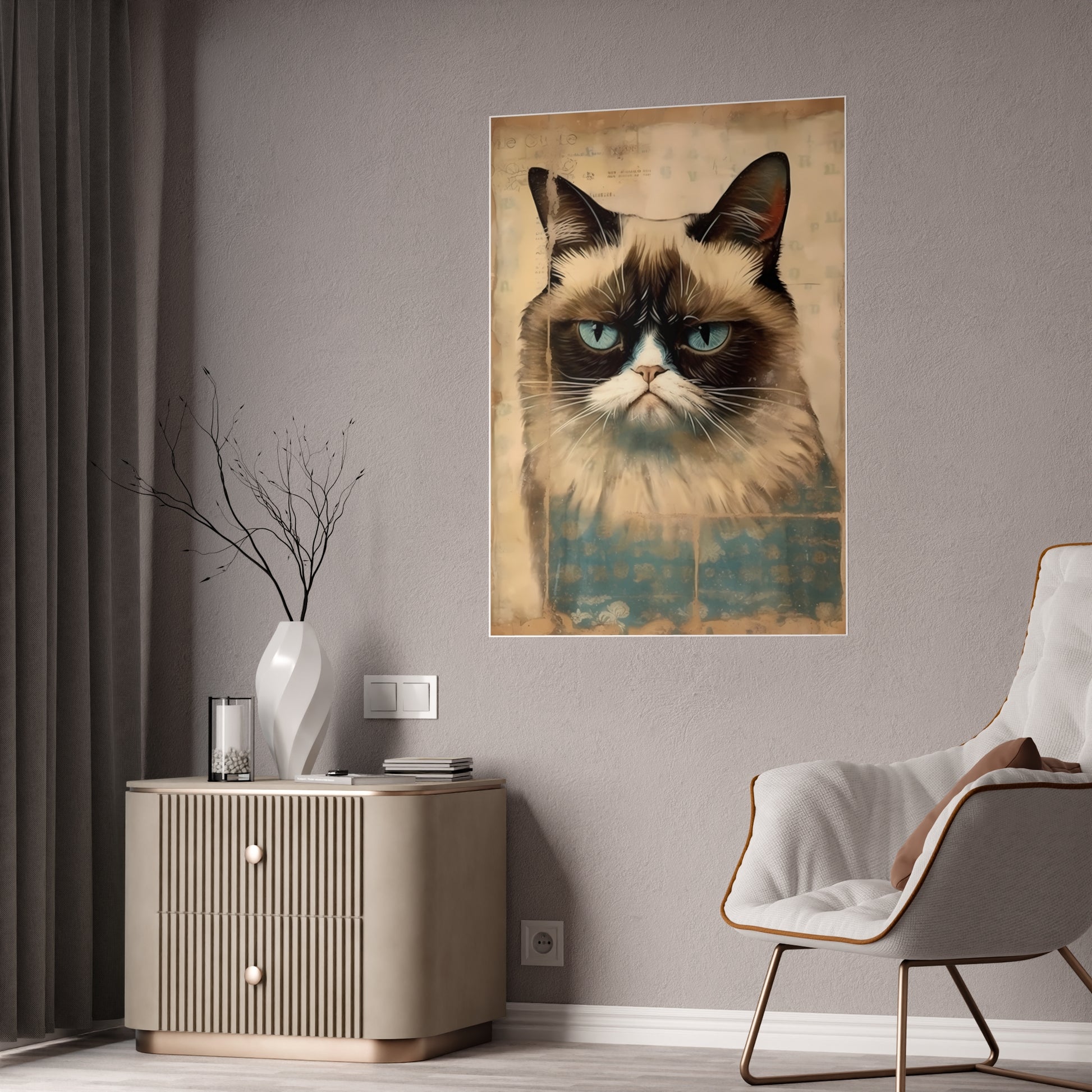Grumpy Cat Print Art Poster - Ideal Wall Décor for Cat Lovers - VYBE Shop