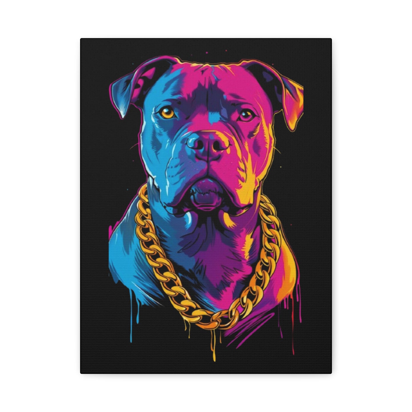 Neon Dog Portrait Canvas Art, Colorful Wall Decor for Pet Lovers, Unique Gift for Dog Owners, Home Gallery Decoration, Colorful Pet [...] - VYBE Shop
