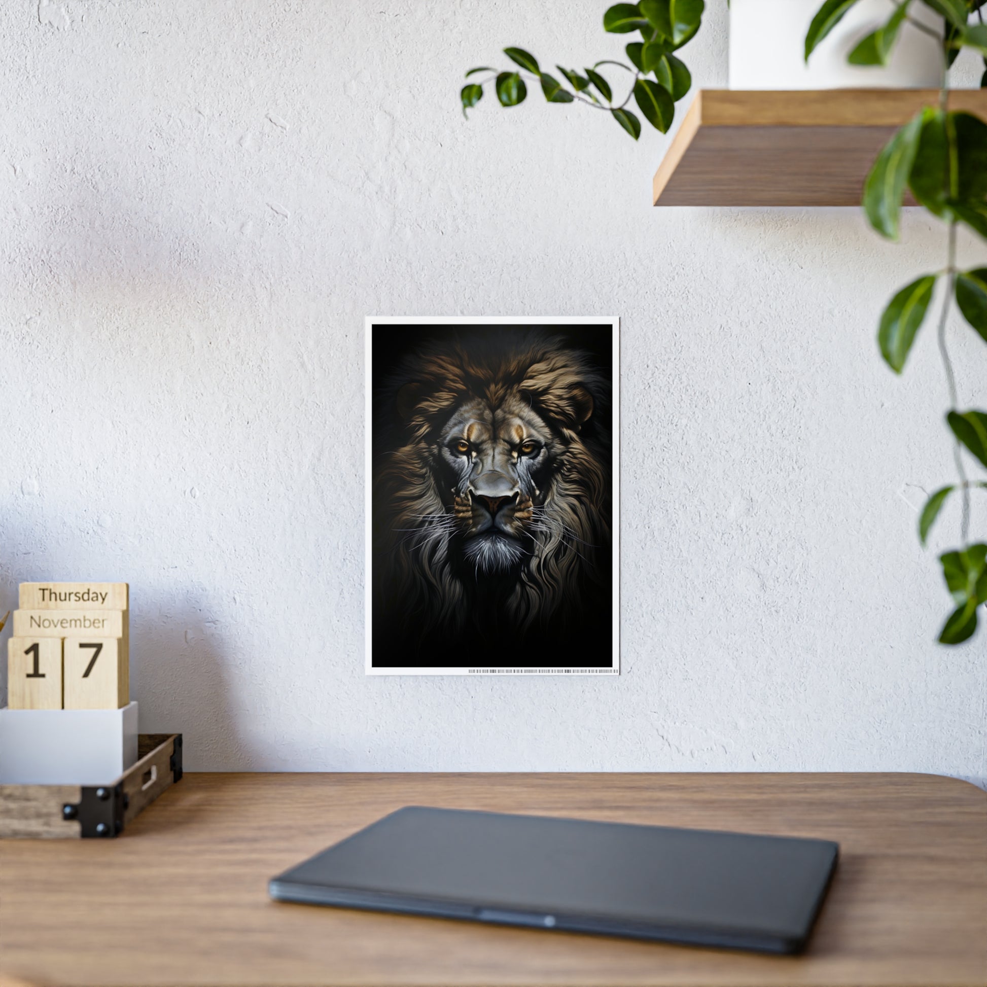 Majestic Lion Wall Art Posters - Glossy Animal Decor for Home and Office, Perfect Gifts for Wildlife Lovers - VYBE Shop