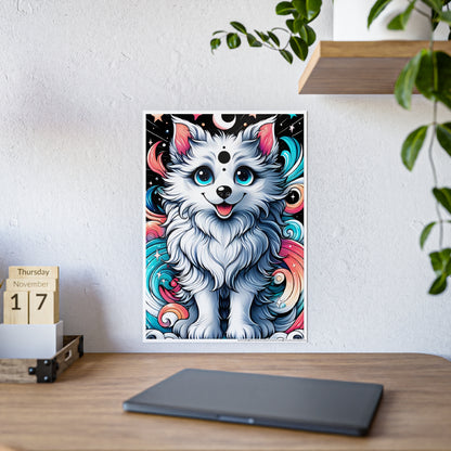Glossy Wolf Art Poster, Colorful Animal Poster - VYBE Shop