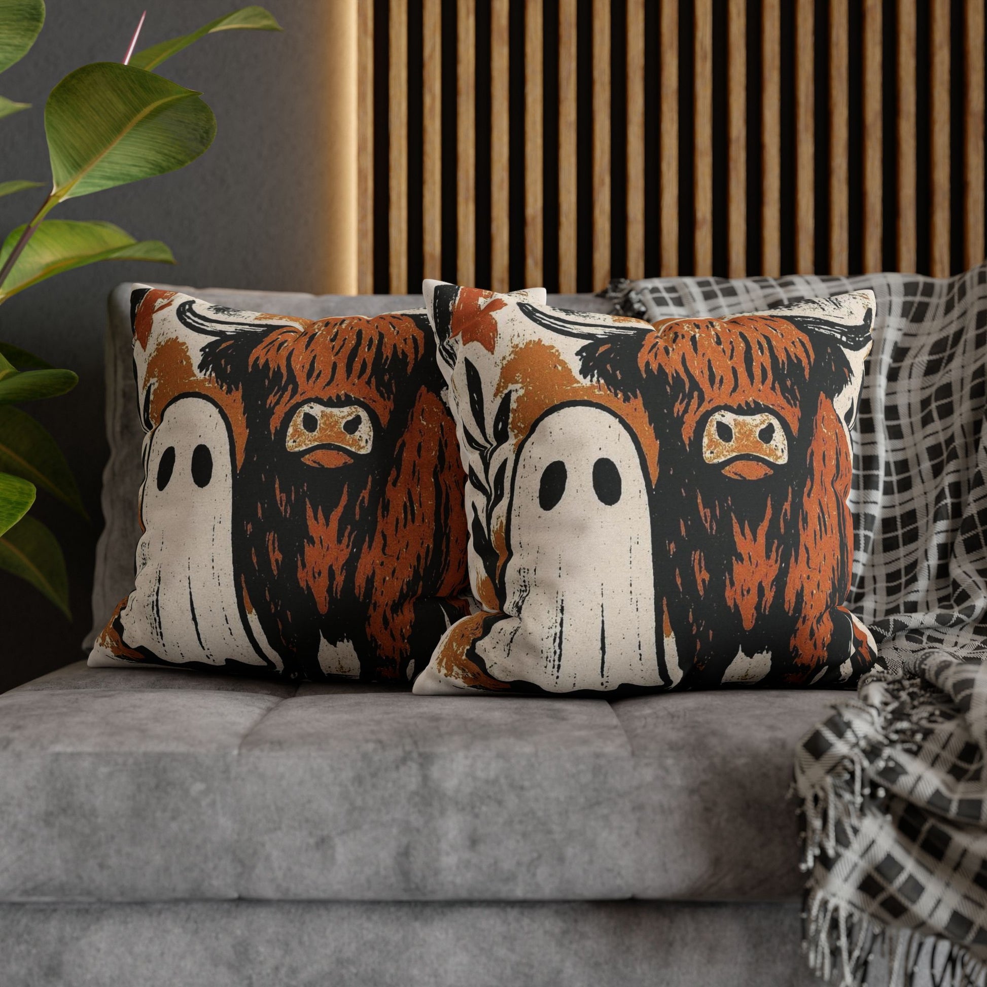 Spooky Cow Ghost Pillowcase - Cozy Halloween Decor - VYBE Shop