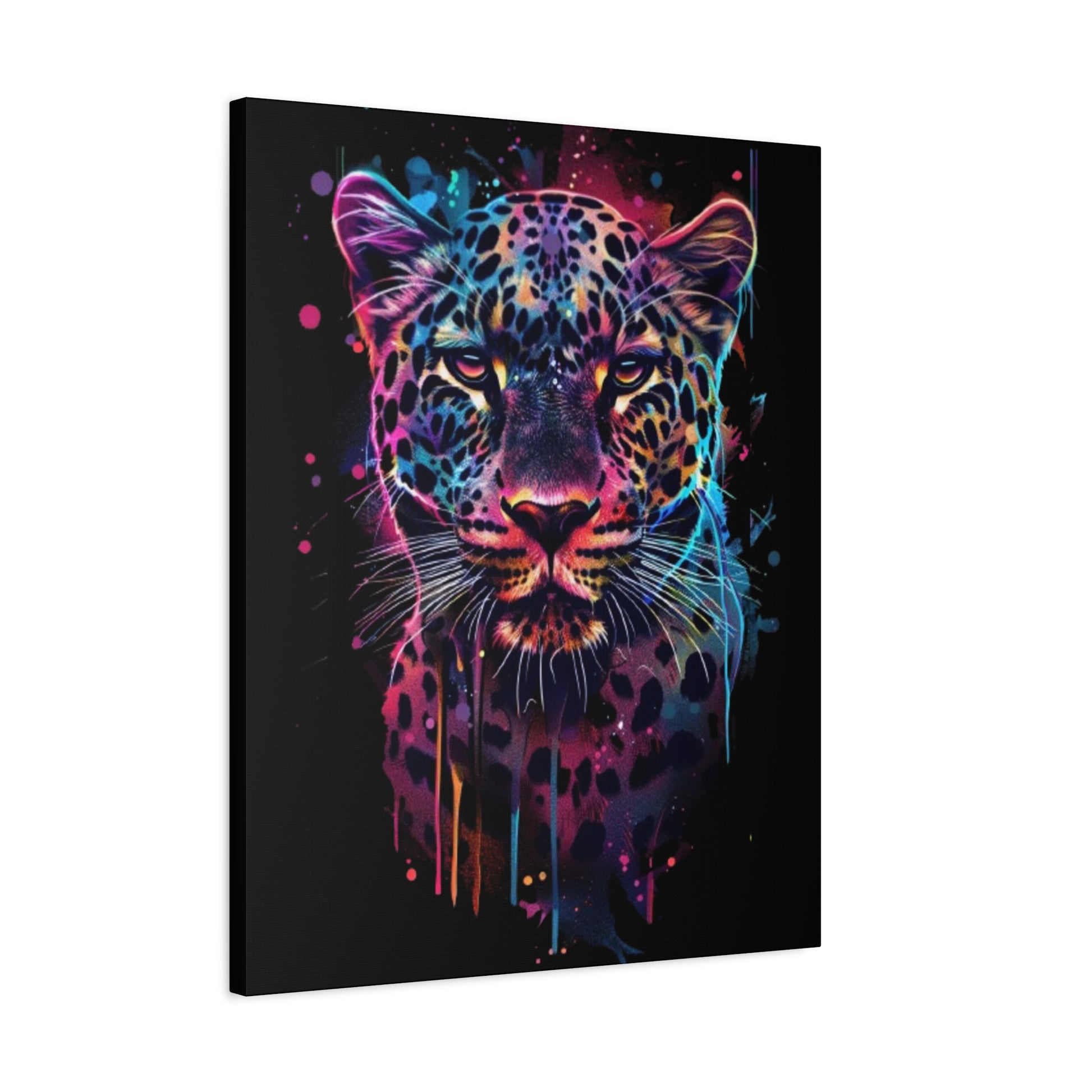 Colorful Leopard Canvas Wall Art, Home Decor, Animal Lovers Gift, Vibrant Artwork, Living Room Decoration, Unique Art Piece - VYBE Shop