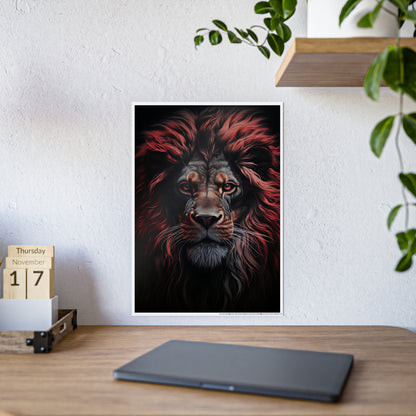 Lion Art Print Poster - Vibrant Glossy Wall Decor for Animal Lovers, Modern Home Accent, Majestic Lion Art - VYBE Shop