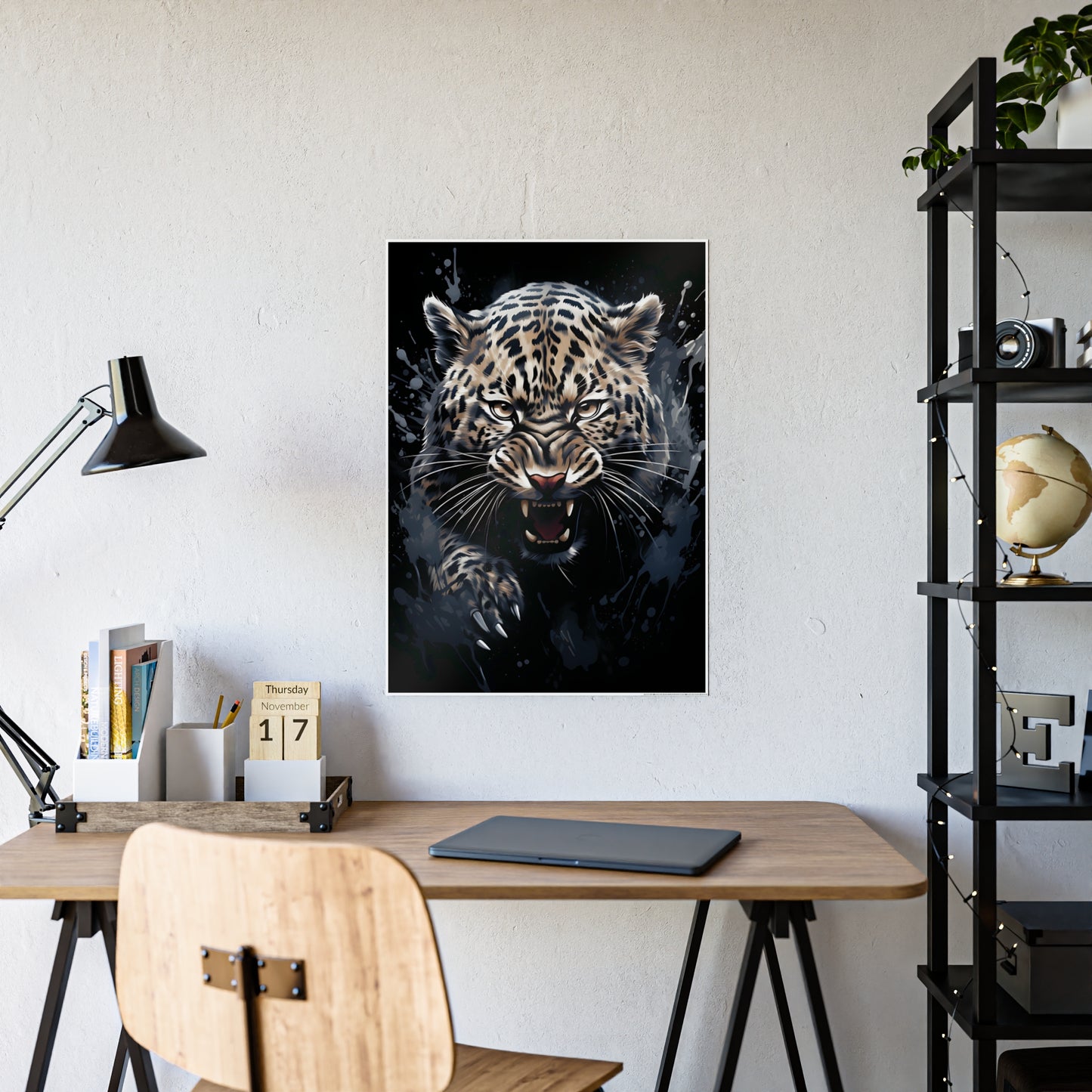 Leopard Art Print - Fierce Gloss Poster for Wild Animal Lovers, Home Decor & Office Wall Art, Perfect Gift for Nature Enthusiasts - VYBE Shop