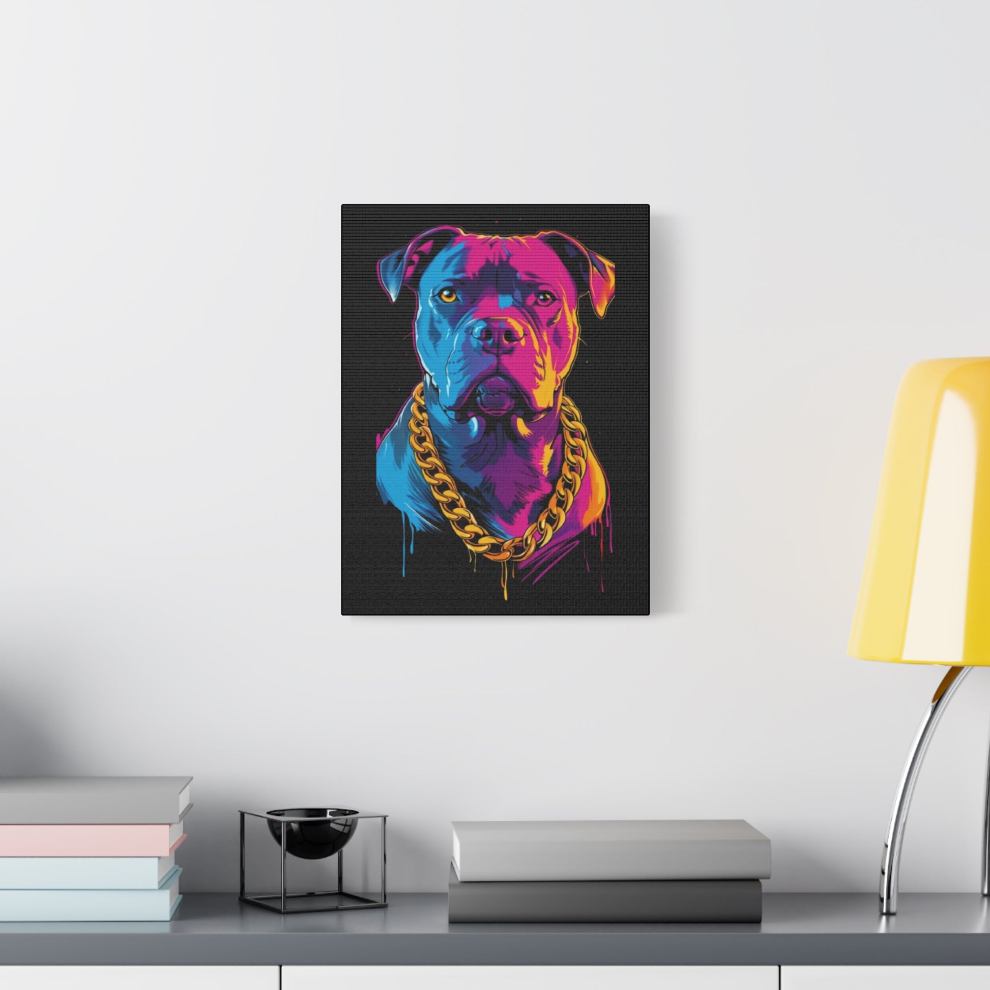 Neon Dog Portrait Canvas Art, Colorful Wall Decor for Pet Lovers, Unique Gift for Dog Owners, Home Gallery Decoration, Colorful Pet [...] - VYBE Shop