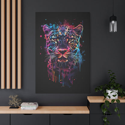 Colorful Leopard Canvas Wall Art, Home Decor, Animal Lovers Gift, Vibrant Artwork, Living Room Decoration, Unique Art Piece - VYBE Shop