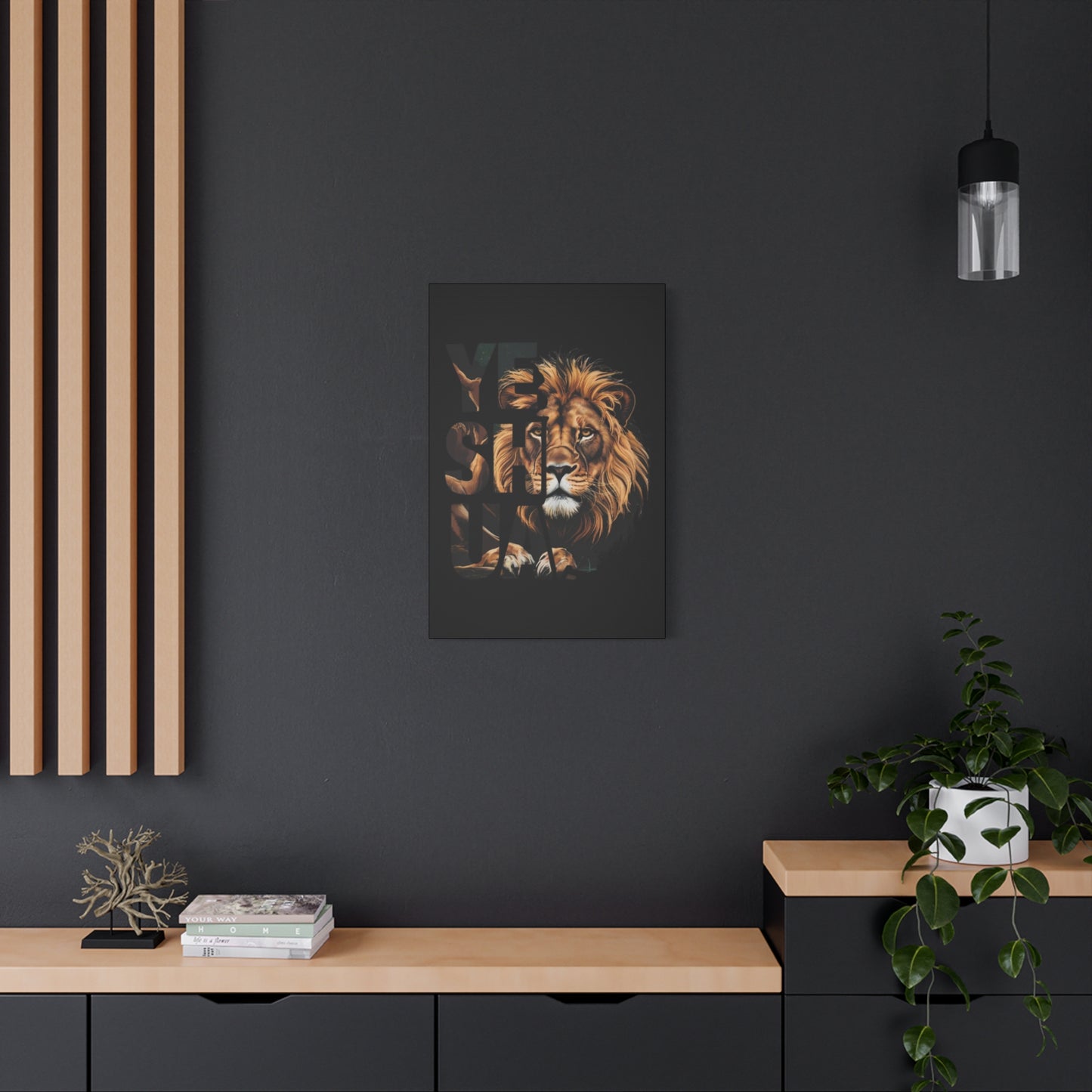 Religion- Majestic Lion Wall Art, Inspirational Home Decor, Animal Canvas Print, Gift for Nature Lovers, Motivational Artwork - VYBE Shop