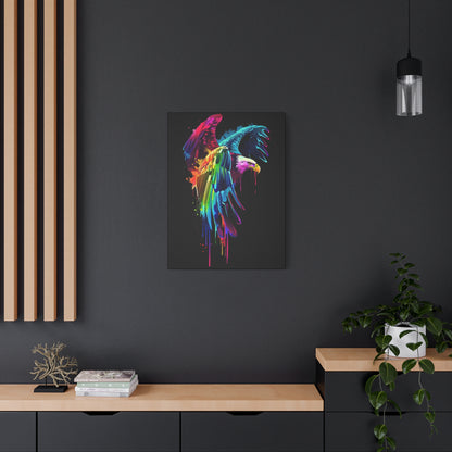 Neon Eagle Canvas Art, Colorful Wall Decor, Animal Lover Gift, Rainbow Decor, Home Sweet Home, Colorful Eagle Painting - VYBE Shop