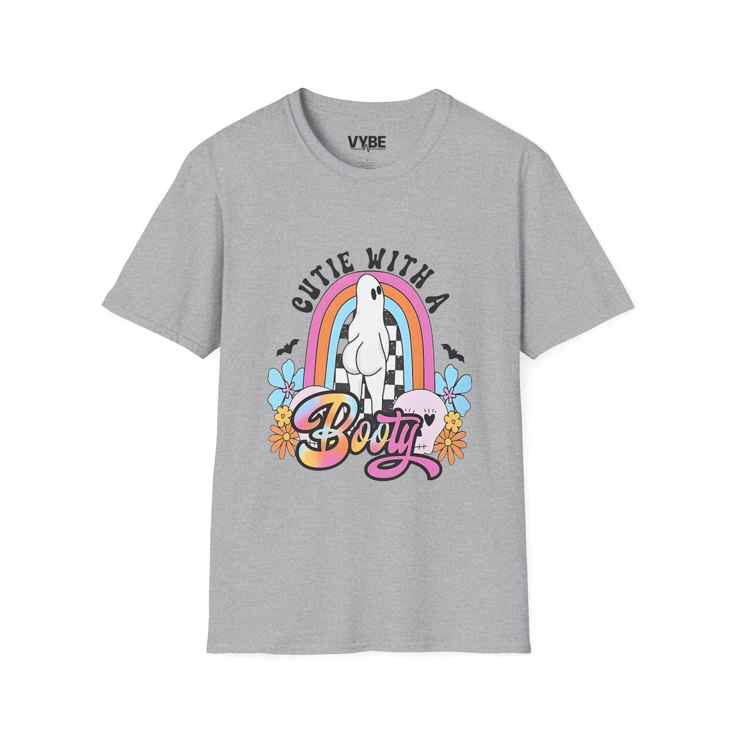 Cutie With A Booty Ghost T-Shirt, Perfect for Casual Wear, Gifts - VYBE Shop