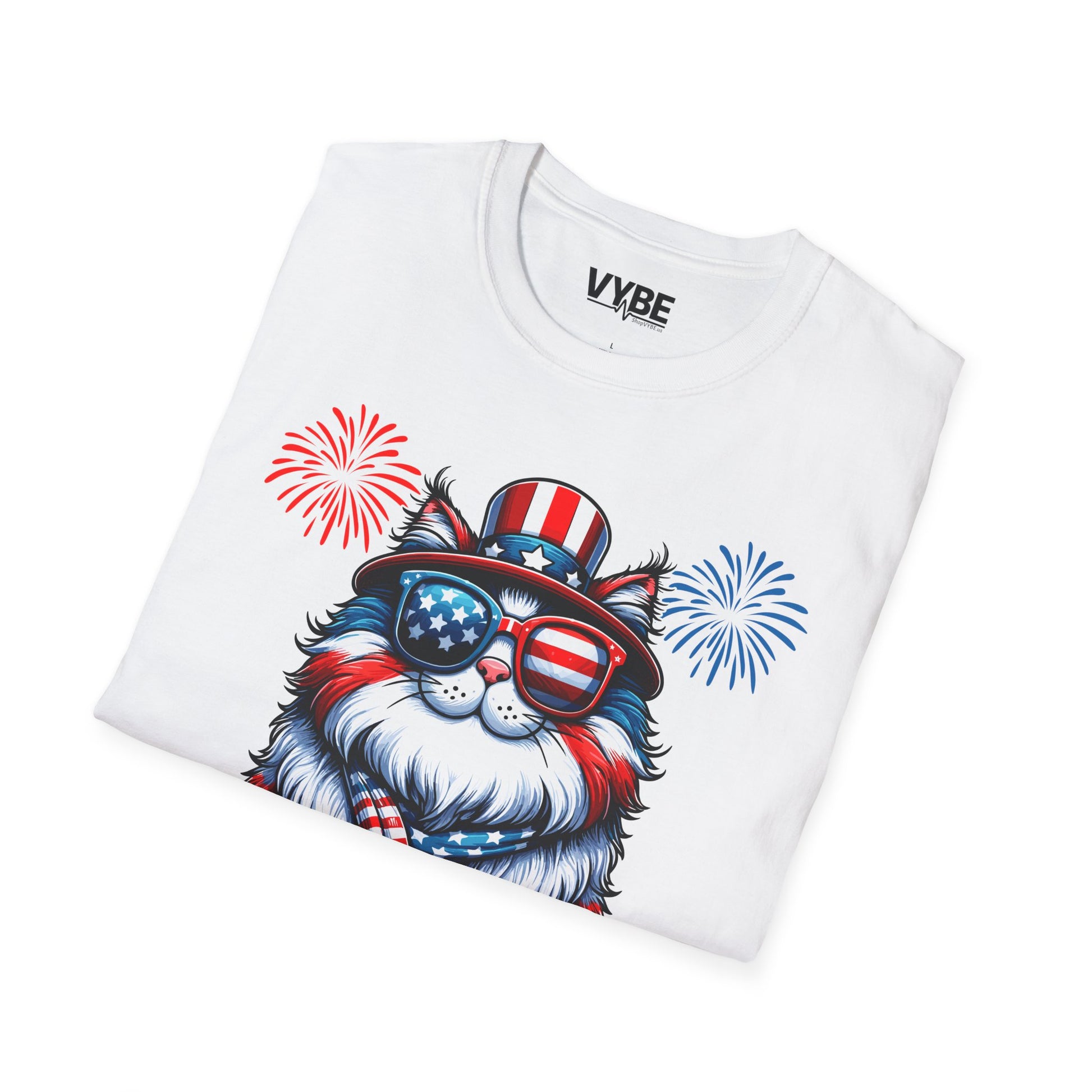 Patriotic 'Merica Cat T-Shirt - VYBE