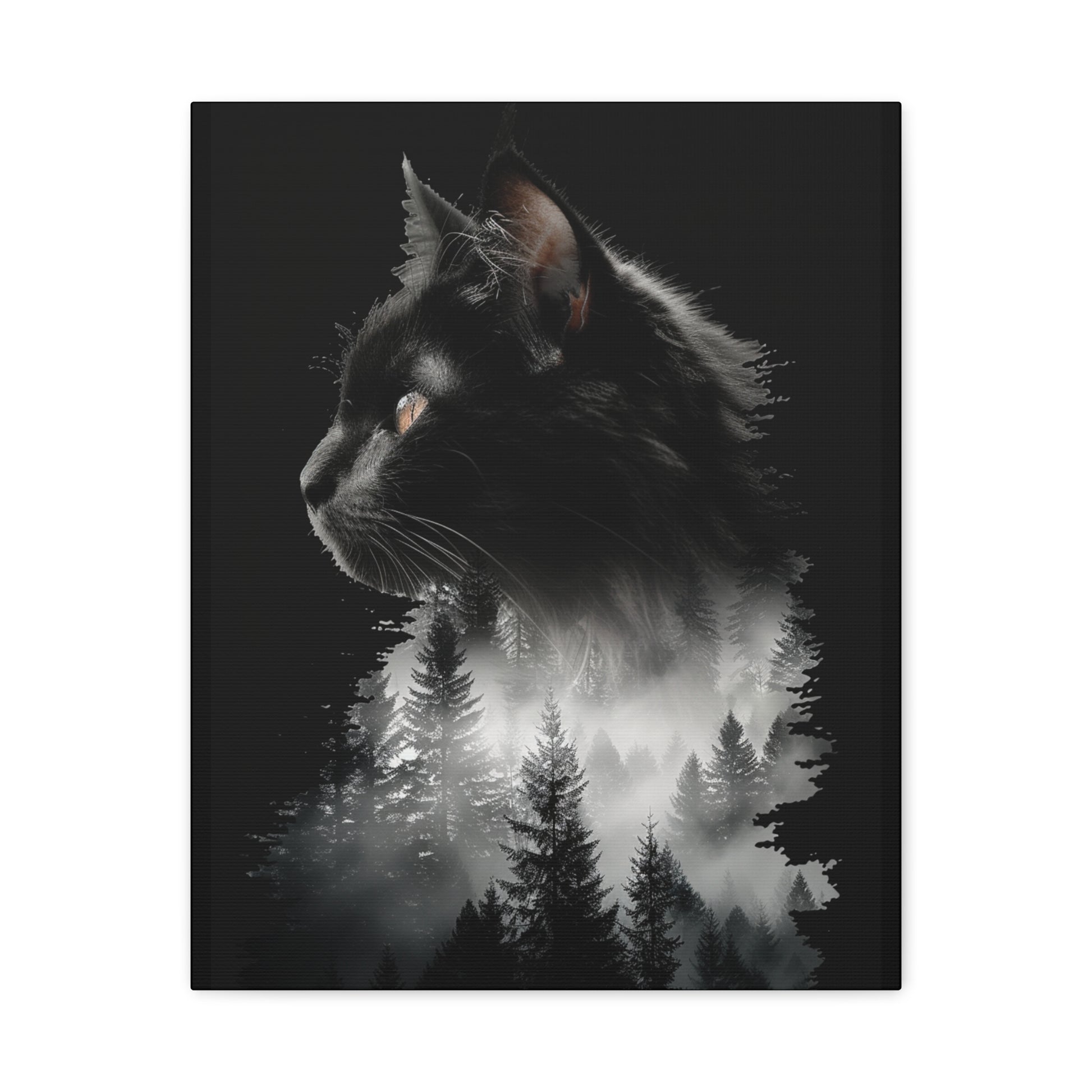 Mystical Cat Forest Canvas Print, Home Decor Art, Cat Lover Gift, Unique Wall Art, Pet Memorial - VYBE Shop