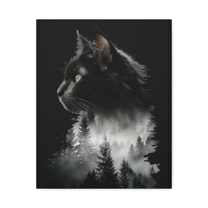 Mystical Cat Forest Canvas Print, Home Decor Art, Cat Lover Gift, Unique Wall Art, Pet Memorial - VYBE Shop