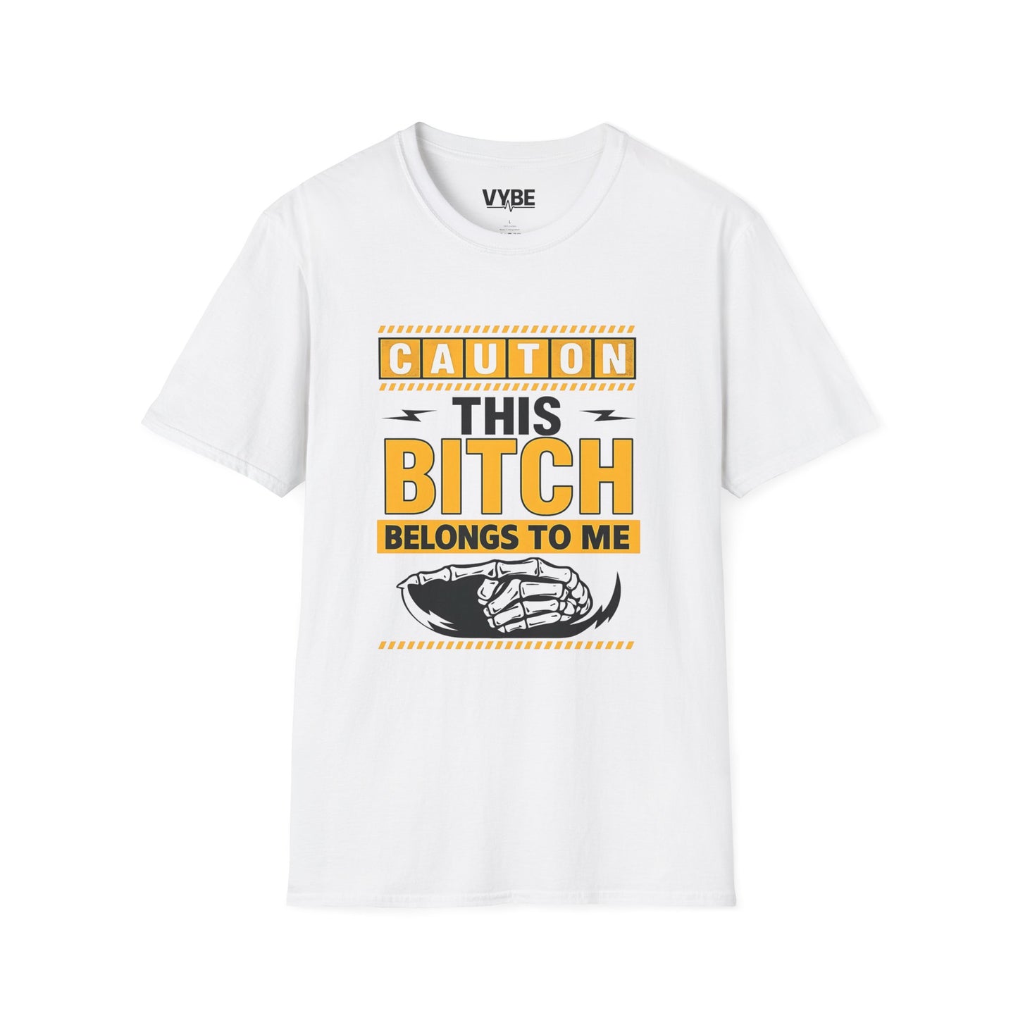 Caution This Bitch Belongs To Me T-Shirt, Funny Graphic Tee, Unisex Statement Shirt - VYBE Shop