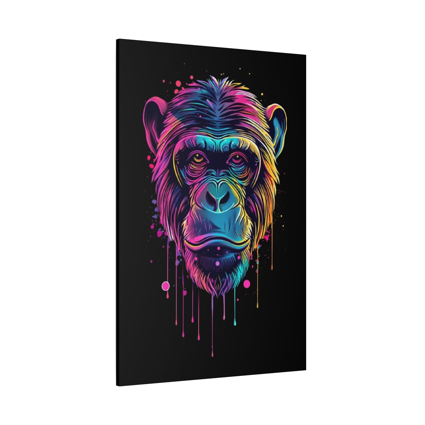 Colorful Monkey Canvas Art, Wall Decor, Animal Lover Gift, Gamer Room Design, Colorful Home Decoration - VYBE Shop