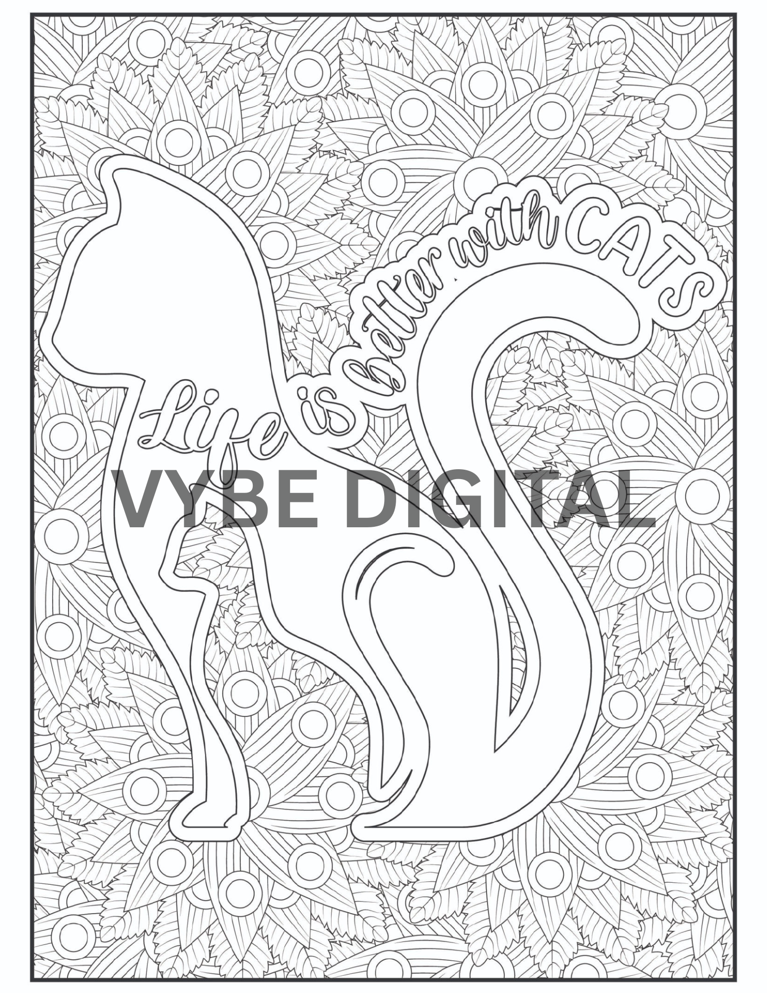 Cat Quotes Coloring- 40 Pages