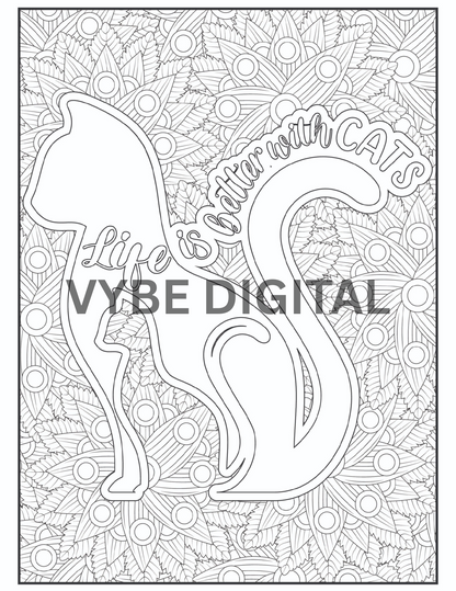 Cat Quotes Coloring- 40 Pages