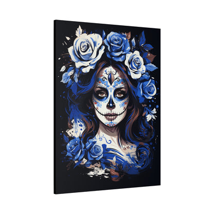 Vibrant Sugar Skull Canvas Art, Day of the Dead Decor, Wall Art, Gift for Art Lovers, Unique Home Decoration, Boho Style Art - VYBE Shop