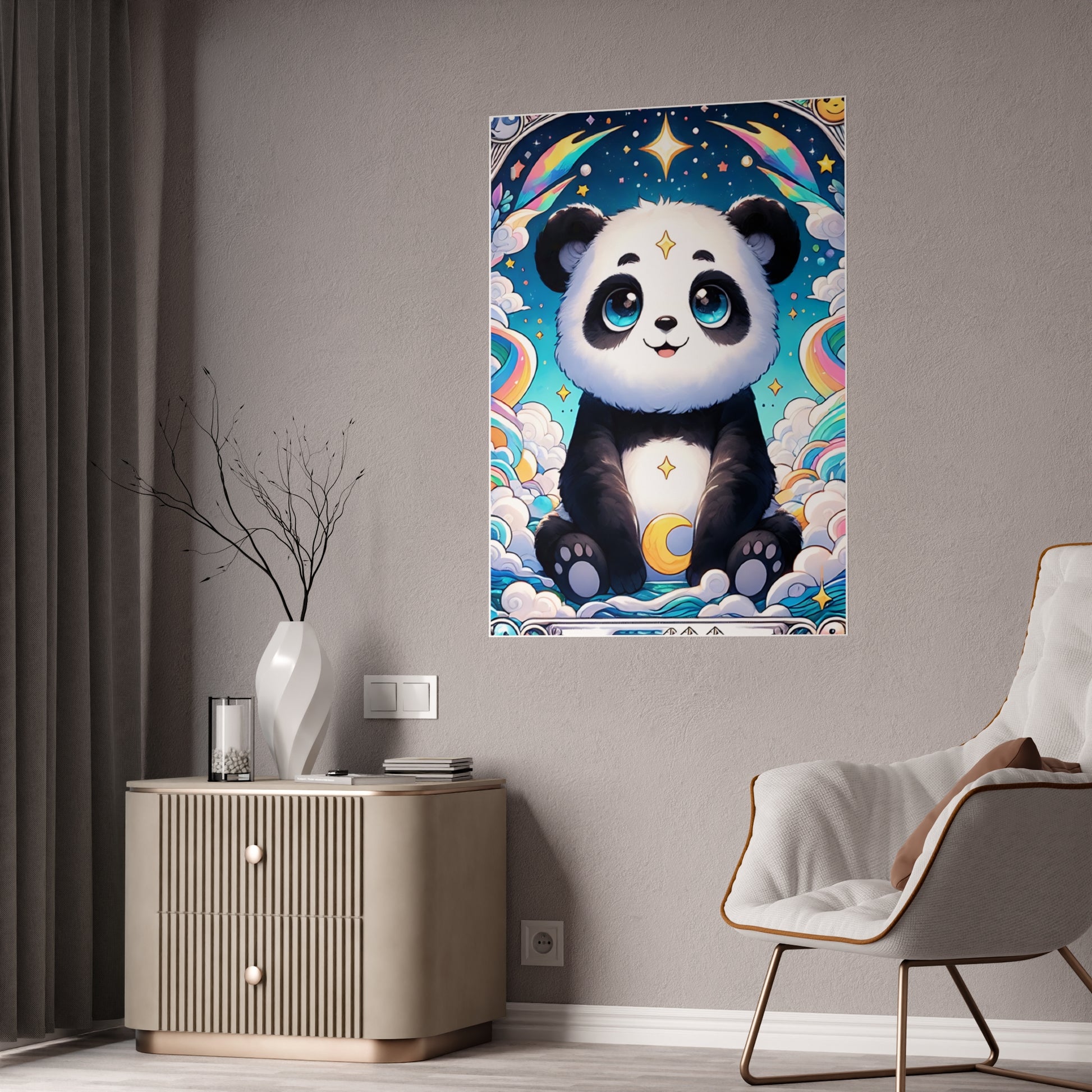 Cute Panda Wall Art - Kawaii Gloss Poster for Adorable Home Decor - VYBE Shop