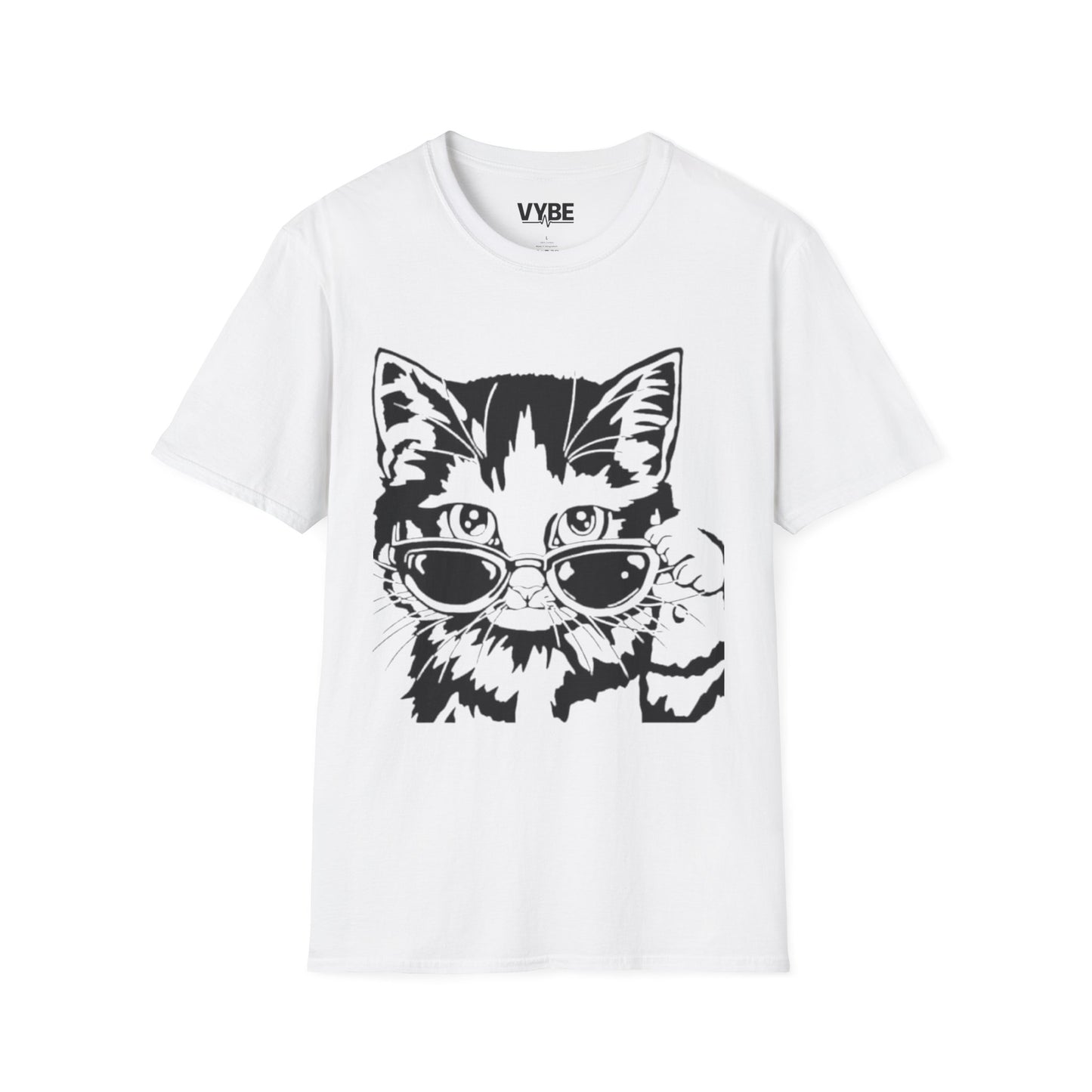 Cute- Cool Cat Sunglasses T-Shirt, Cute Kitty Tee, Gift For Feline Lovers - VYBE Shop
