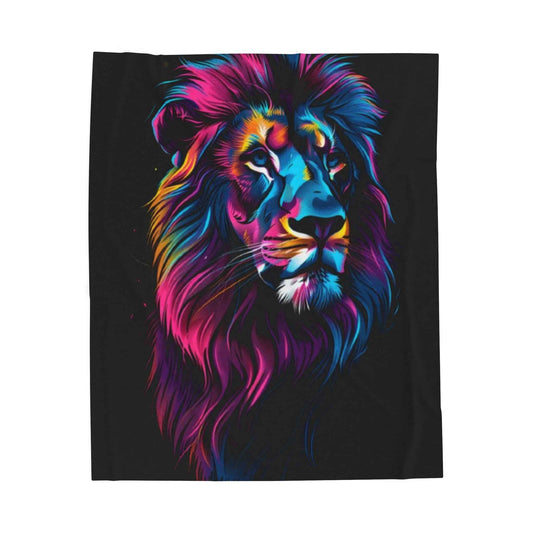 Vibrant Lion Plush Blanket