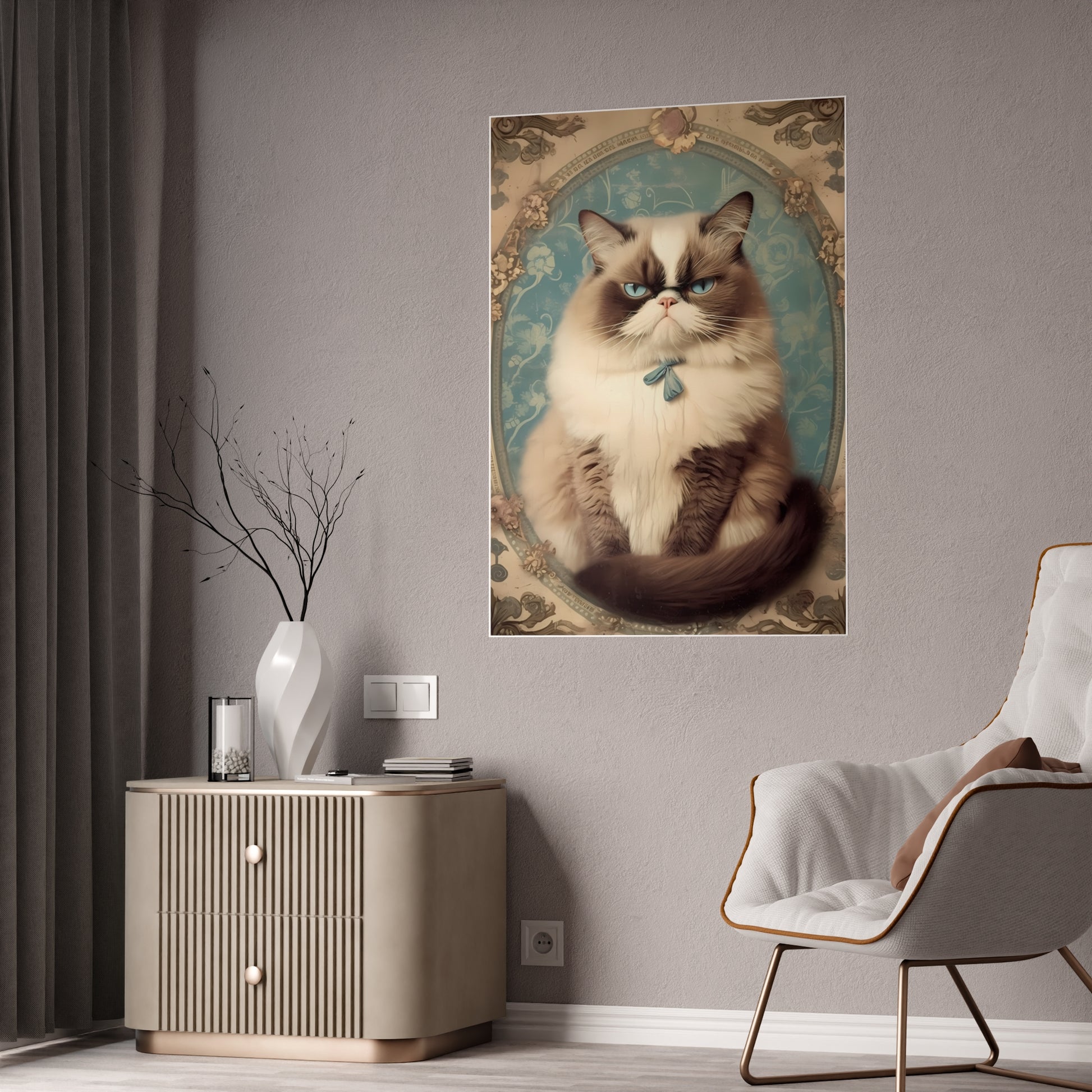 Chic Cat Poster Art | Cat Lover Gift - VYBE Shop