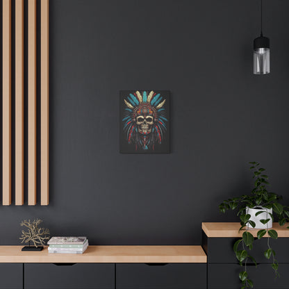 Bohemian Skull Canvas Art Print, Stretched Wall Decor, Unique Skull Artwork, Home Office Decoration, Ideal Gift for Art Lovers - VYBE Shop